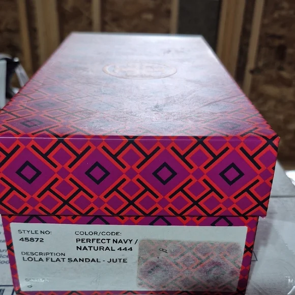 Tory Burch Stylish Navy Blue and Tan Jute Women's Sandals. Size 6 - Picture 8 of 8